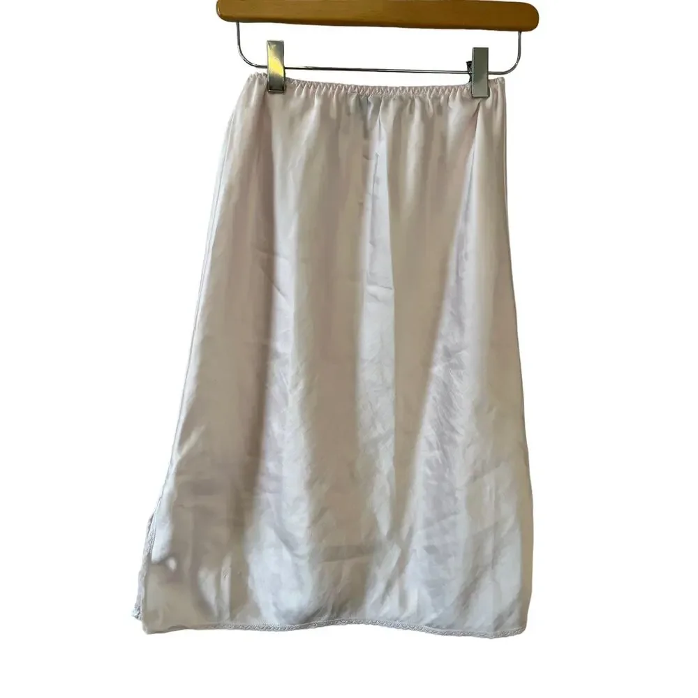 Vintage  pale pink lace trimmed half slip S - Picture 3 of 7